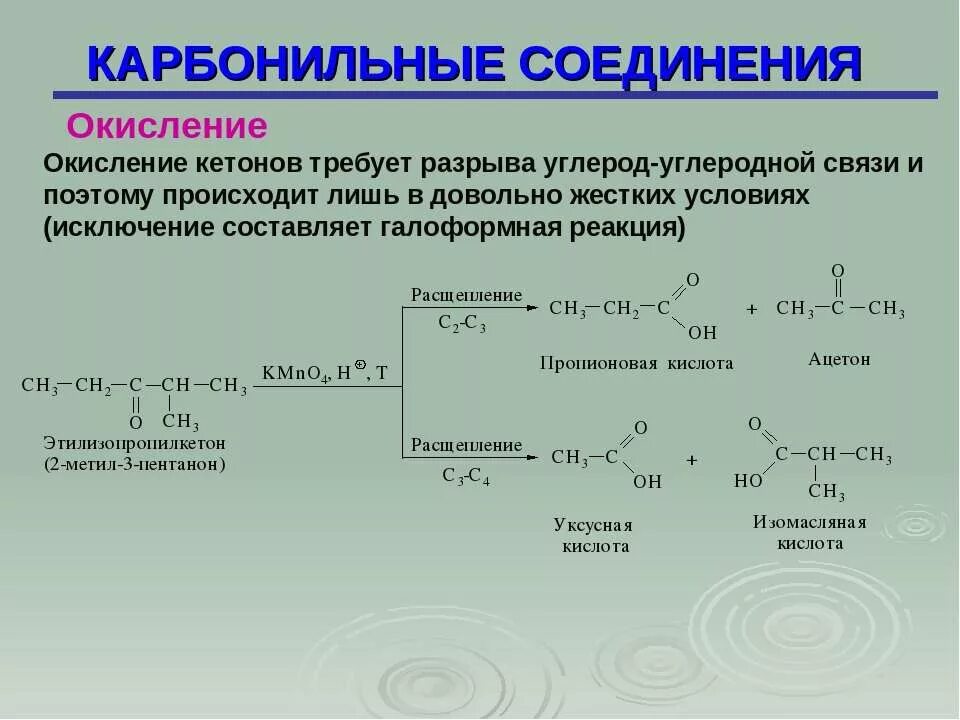 Получите карбонильные соединения