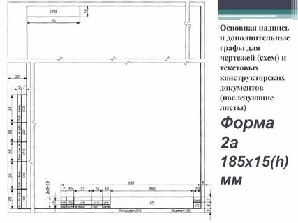 Графы основной надписи на чертеже