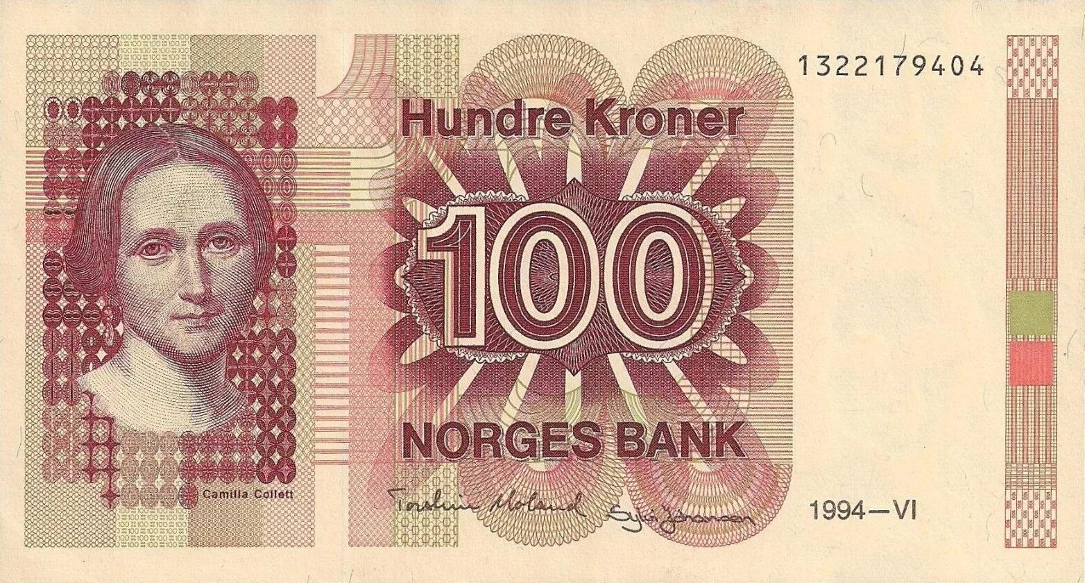 100 крон. 100 Крон Норвегия купюра. Норвегия 100 крон 1993. Норвежские кроны купюры. 100 Норвежских крон купюра.
