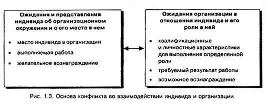 Устойчивая система представлений индивида. Ожидания и представления индивида об организации.