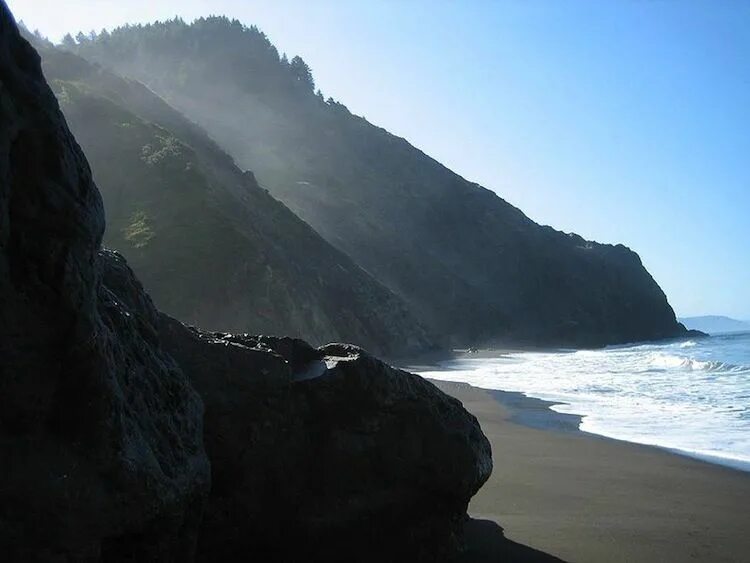 Coast range. Lost coast. black sands beach, california. city is not near the coast.