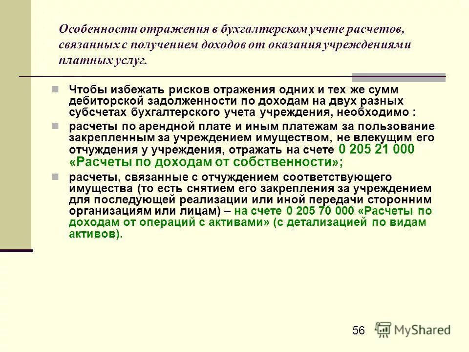 Учет расчетов в бюджетном учреждении