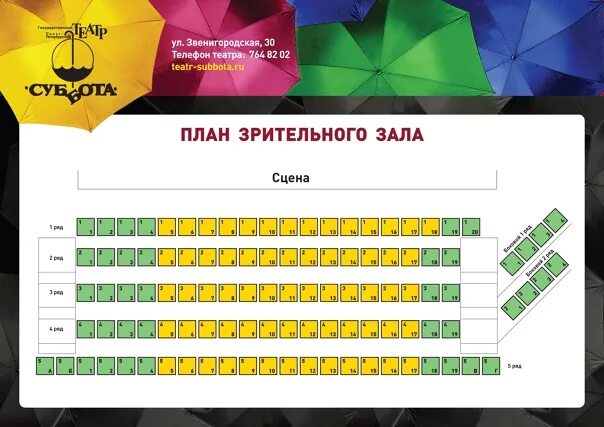В зрительном зале число мест
