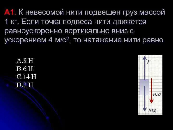 Груз массой 24 кг подвешен. Вес груза на нити. Вес тела подвешенного на нити. Груз подвешенный на нити. Натянутость нитки невесомой.