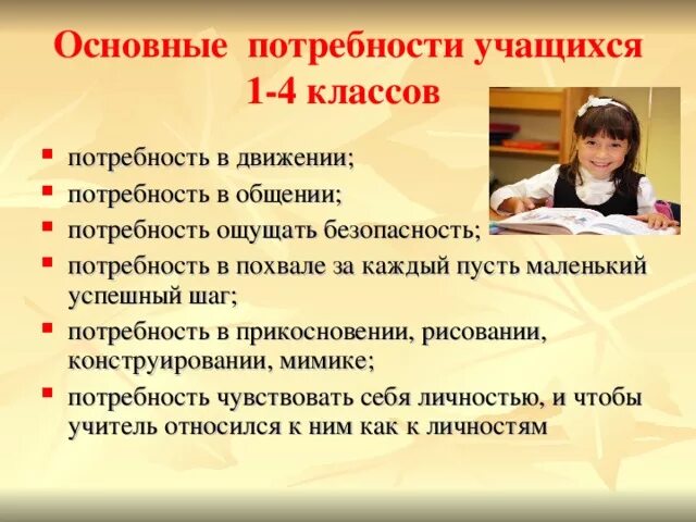 13 лет потребности ребенка. Потребности младшего школьника. Потребности детей младшего школьного возраста. Основные потребности школьника. Младший школьный Возраст потребности.