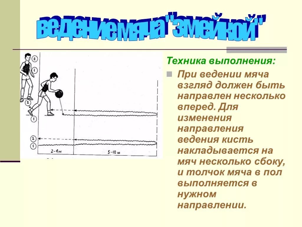 Ведение баскетбольного мяча змейкой. Техника ведения мяча змейкой в баскетболе. Техника ведения мяча змейкой на месте. Введение мяча с изменением направления. Ведение мяча на месте и в движении