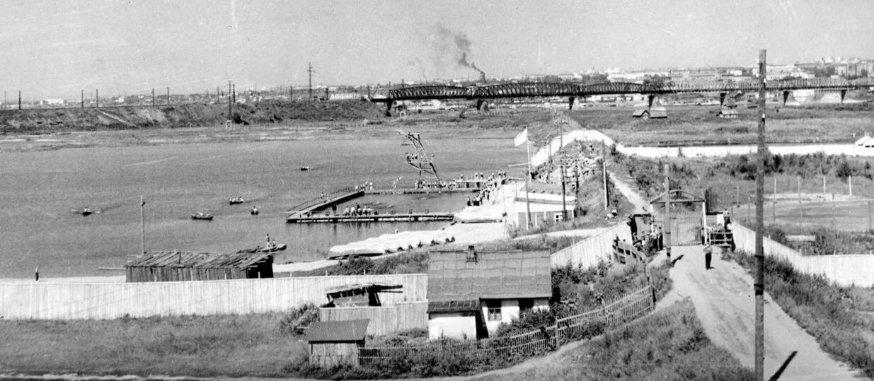 Омск. 1962 год. Панорама с пляжа Куйбышевского района на р. Иртыш 2023 Омск навс