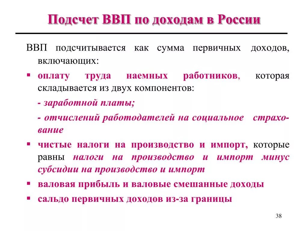 Ввп рубеж. ВВП по доходам. Подсчет ВВП по доходам. Методы подсчета ВВП по доходам. ВВП первичные доходы.