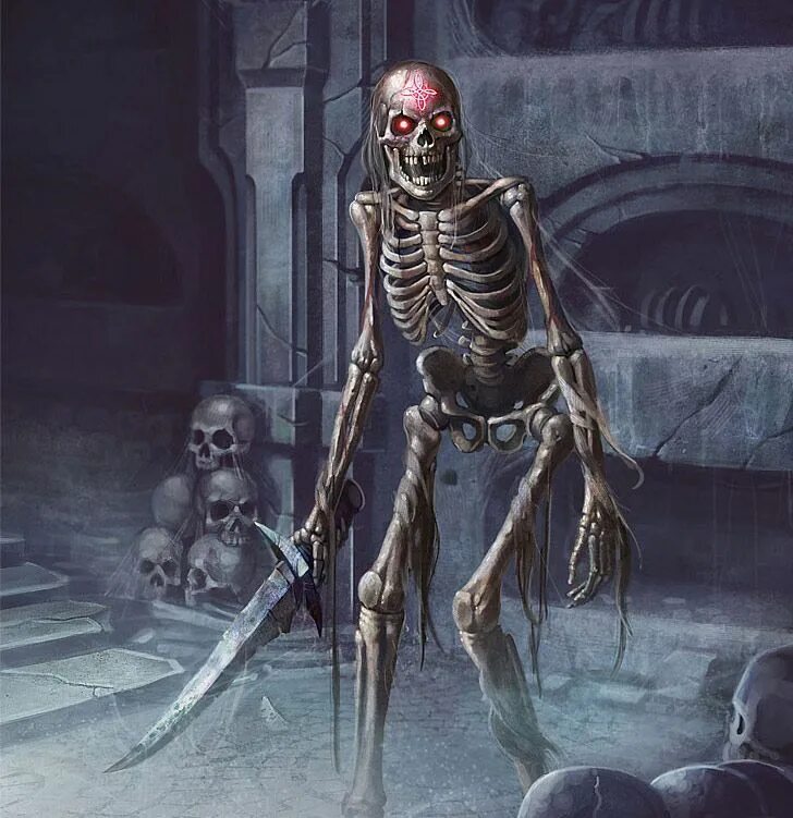 Скелет фэнтези. Скелет нежить.