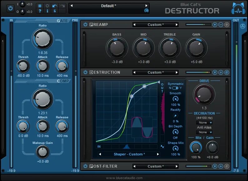 Dialogue audio. Destructor Distortion VST. Blue Cat VST. Saturn 2 VST. Blue Cat Audio - Blue Cat's Destructor 1.2.