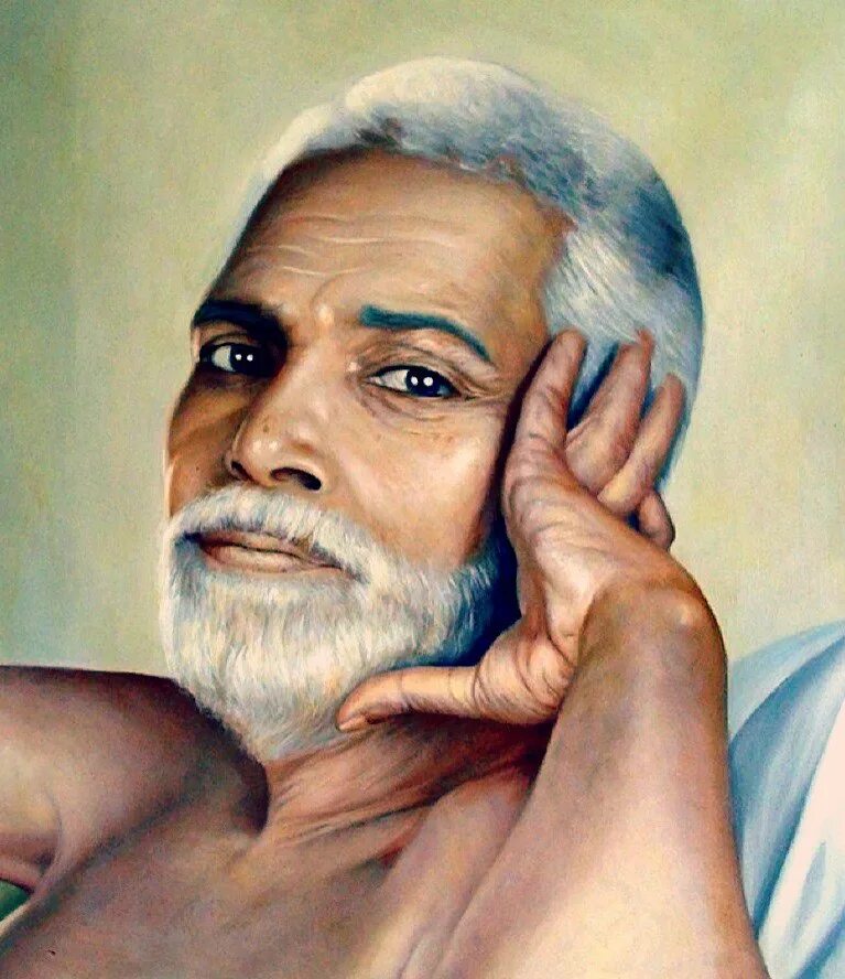 Шри махарши. Шри Бхагаван. Шри Рамана Махарши. Ramana Maharshi портрет.