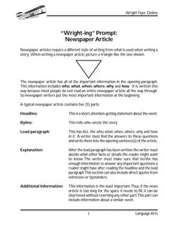 Newspaper Article Example For Students Pdf : Newspaper Article Template.