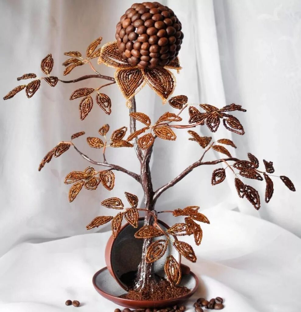 Кофейный топиарий. Как сделать кофе из зерен. Поделки из кофейных зёрен. Топиар кофейное дерево. Поделки из кофейных зёрен.