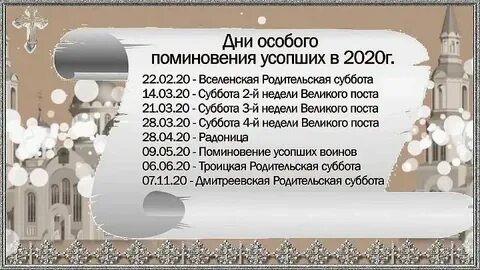 Какой день родительский день 2020 год