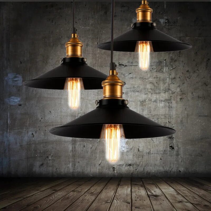 Modern Loft Pendant Lights Retro Industrial Edison Vintage Lamp Shade Iron Cage 