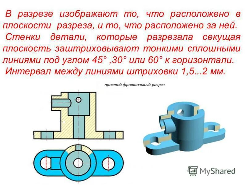 Секущую плоскость на чертеже изображают линией Основные свойства проекций Компоновка чертежа Изготовление деталей и
