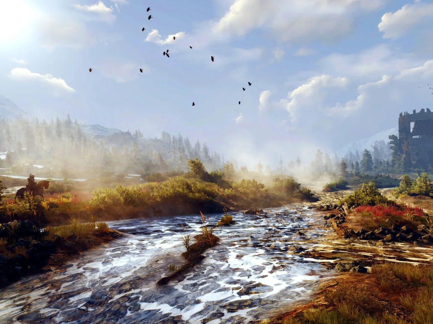 Ведьмак 3 время и пространство. The witcher 3 wild hunt пейзажи. ведьмак 3 дикая охота 2560 1080. ведьмак 3 фон. пейзажи в играх.