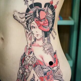 Oiran tattoo by Hori Benny #HoriBenny #portraittattoos #color #illustrative...