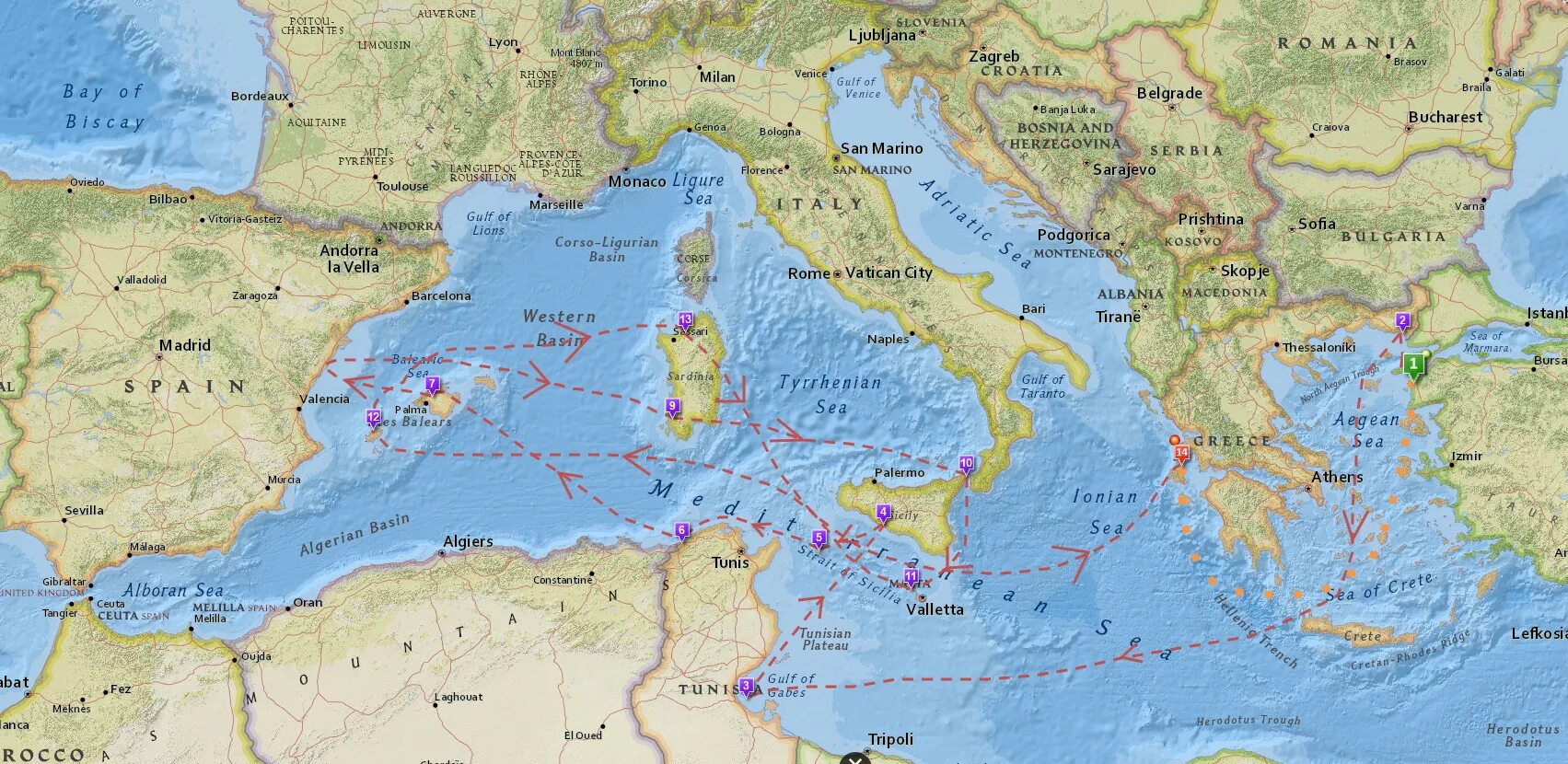 Средиземноморье это азия. Путь Одиссея на карте. Средиземное море Аппененский и Балканский полуострова. Путешествие Одиссея на карте древней Греции.