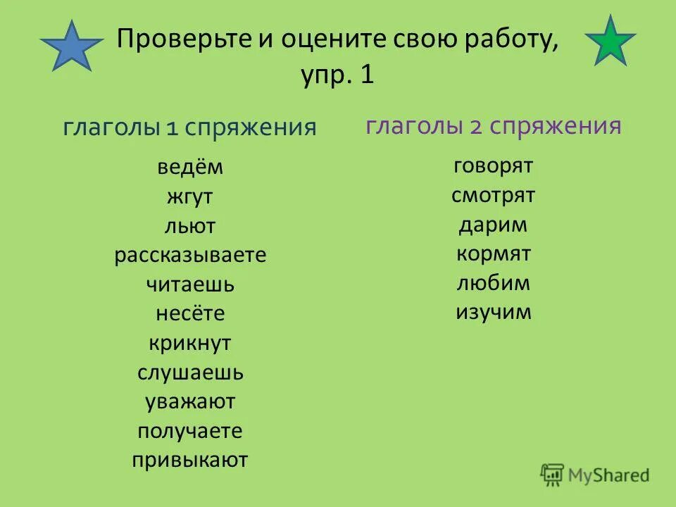 Образовать настоящее время от глагола прочитать