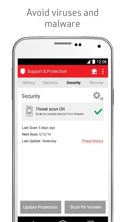 Support protect. Verizon mobile screenshot.