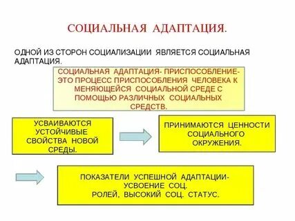 Одной из сторон социализации является социальная адаптация