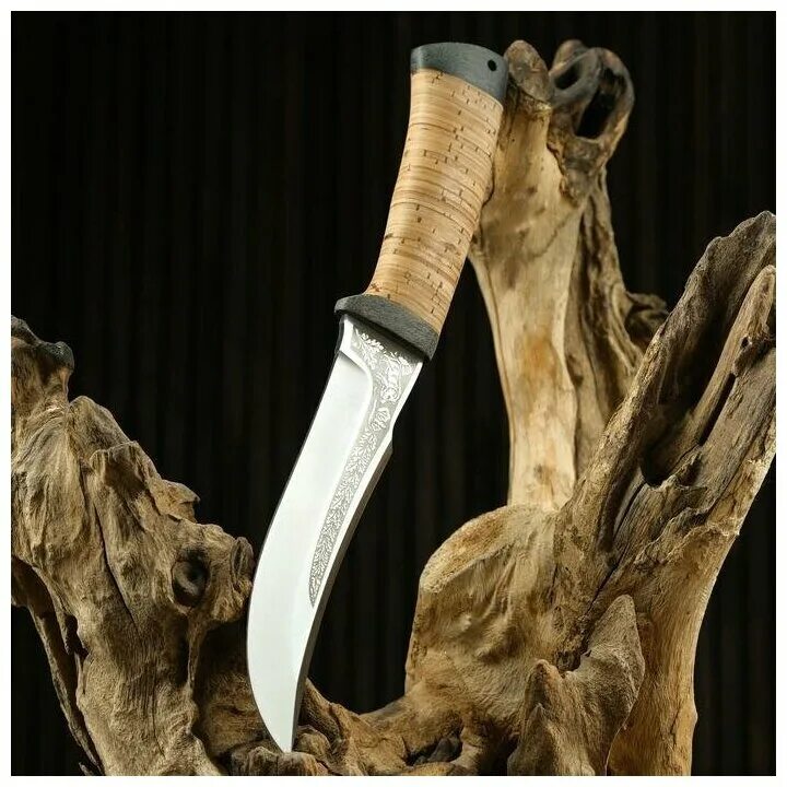 Купить ножи бивни. Нож с берестяной рукоятью. АИР нож "клык", рукоять дерево. Fang Knife. Пож с наборной ручкой из бересты с гайкой и колечком на конце ручки.