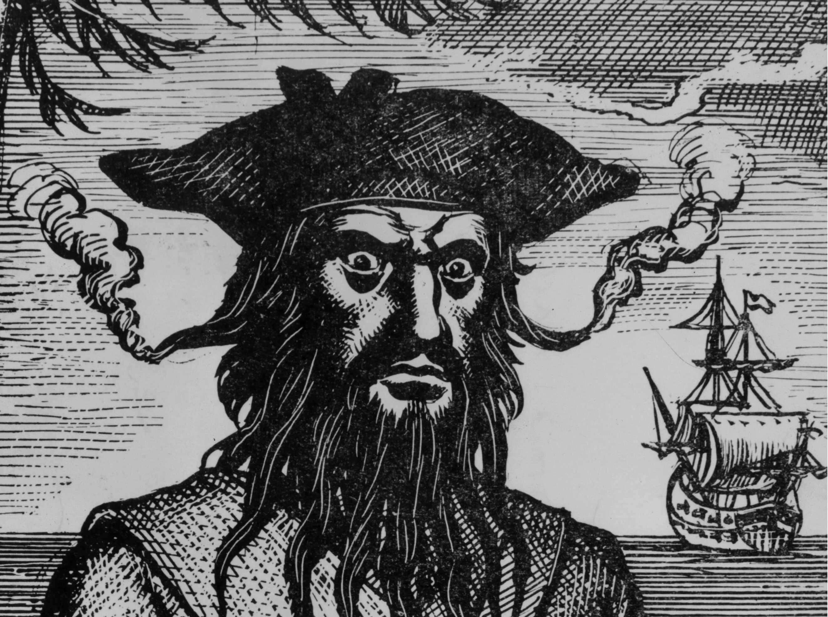 Чёрная борода пираты Карибского моря.
