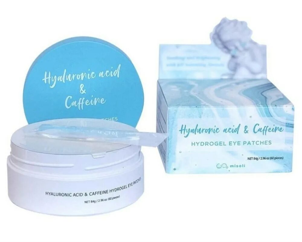 Патчи с кофеином. Патчи Misoli Hyaluronic acid. Патчи для глаз Hydrogel Eye Patch Hyaluronic acid &Caffeine. Гидрогелевые патчи для глаз Гиалурон Hyaluronic acid Hydrogel Eye Patch, 60 шт. Патчи для глаз Misoli.