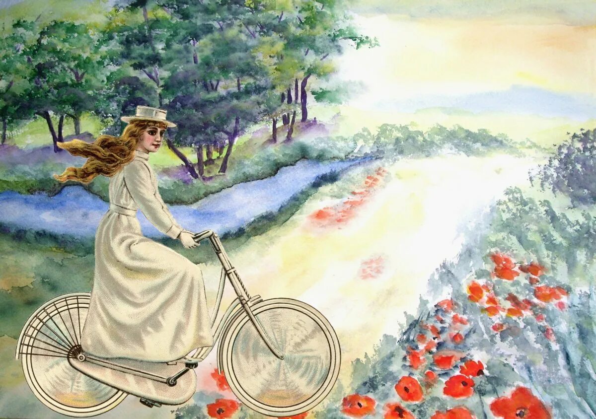 Дама в шляпе на велосипеде. Леди на велосипеде картинки. Леди на велосипеде рисунок. Панно ретро велосипед. Рисунок слогана