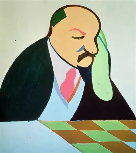 Ленин играет в шахматы. Картины Наталии Турновой. Игра в Ленина.