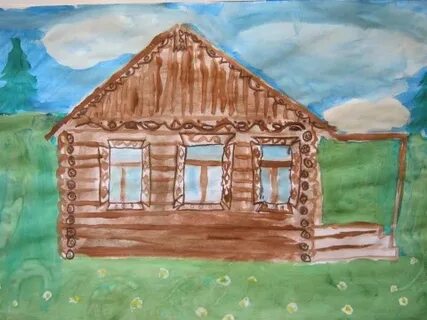 Деревянная изба рисунок 4 класс
