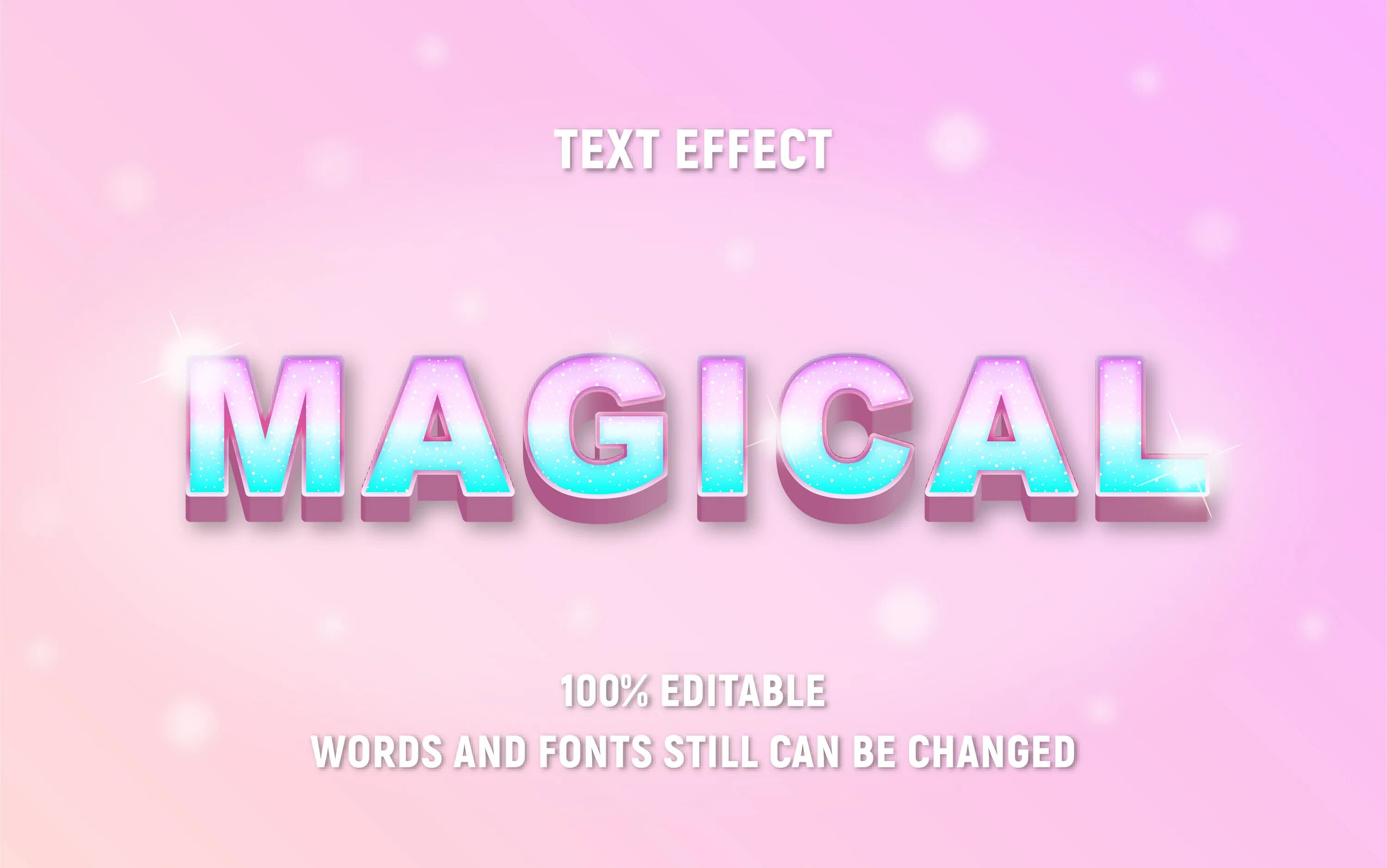 Magic text. Text Color. Magic text Effect. Magic text vector.