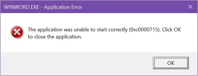 Microsoft application error. Winword exe ошибка приложения. winword exe ошибка приложения 0xc000000d виндовс 7 в word. powerpnt exe ошибка. click ok to close the application.