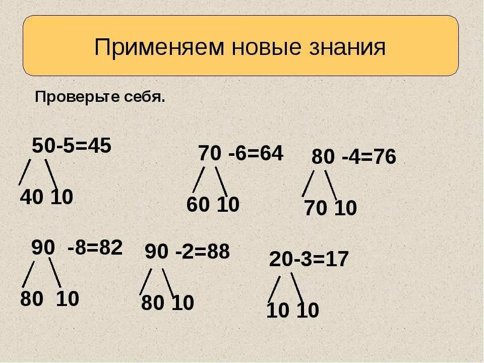 Примеры круглые десятки. Вычитание даухзначных чисел. Сложение и вычитания двух значных чисел. Вычитание двузначного числа из двузначного. Вычитание из двузначного числа.