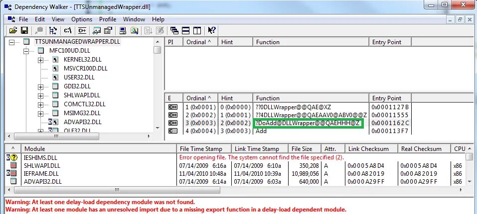 Cannot load dll. Программа dependency Walker. Export dll c++. Dll c++. No file wrapper dll.