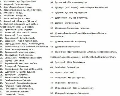 Как переводится я тебя люблю