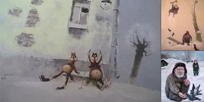 зима шутка художник