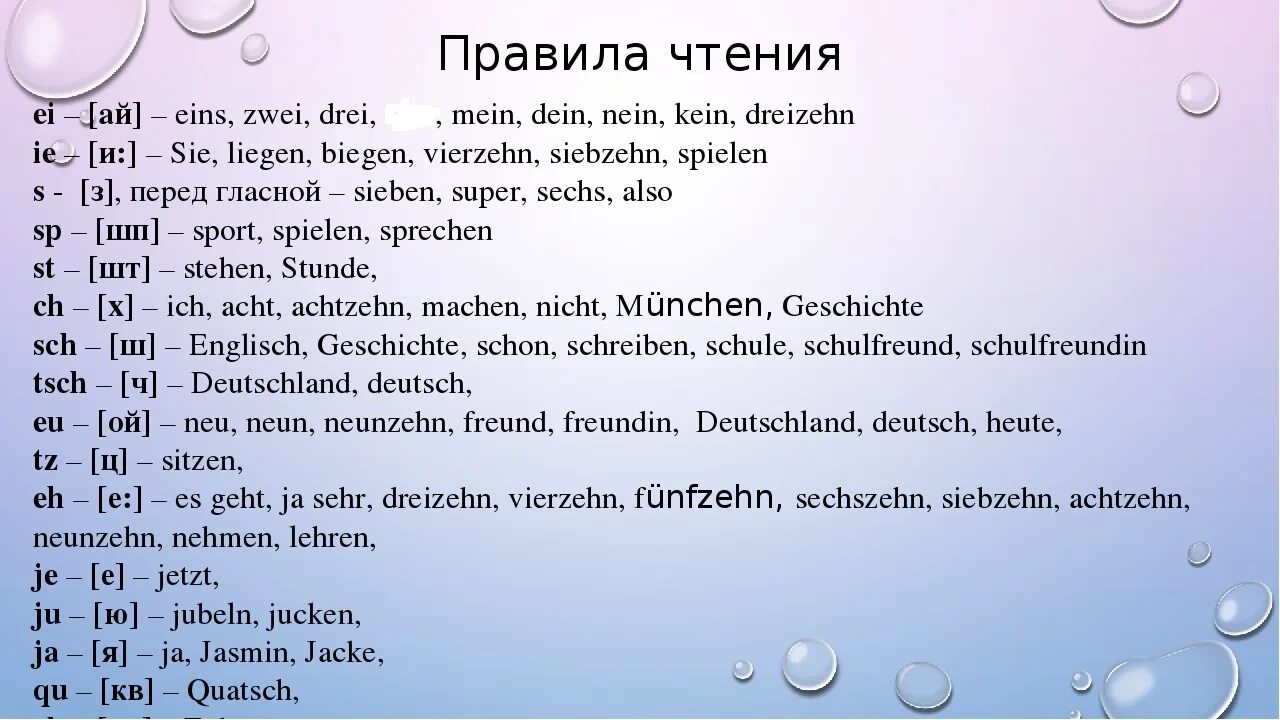 Sie ist mein. Правила чтения в немецком языке. Правила чтения в немецком языке для начинающих. Чтение на немецком языке для начинающих. Правило чтертя немецкий язык.