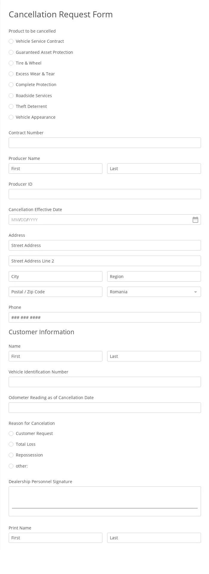 Cancel request. Cancel request