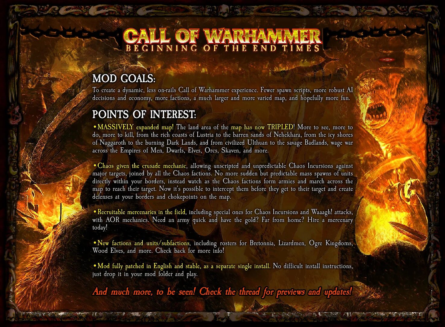 Forms the end times. Call of warhammer beginning of the end times. call of warhammer. call of the crusade.