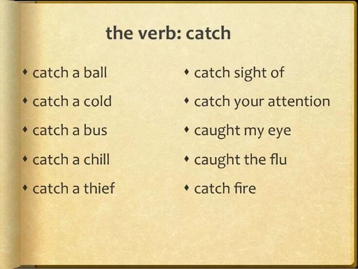 Предложения с глаголом catch. Глагол catch. certain verbs. collocations with catch. collocations with break.