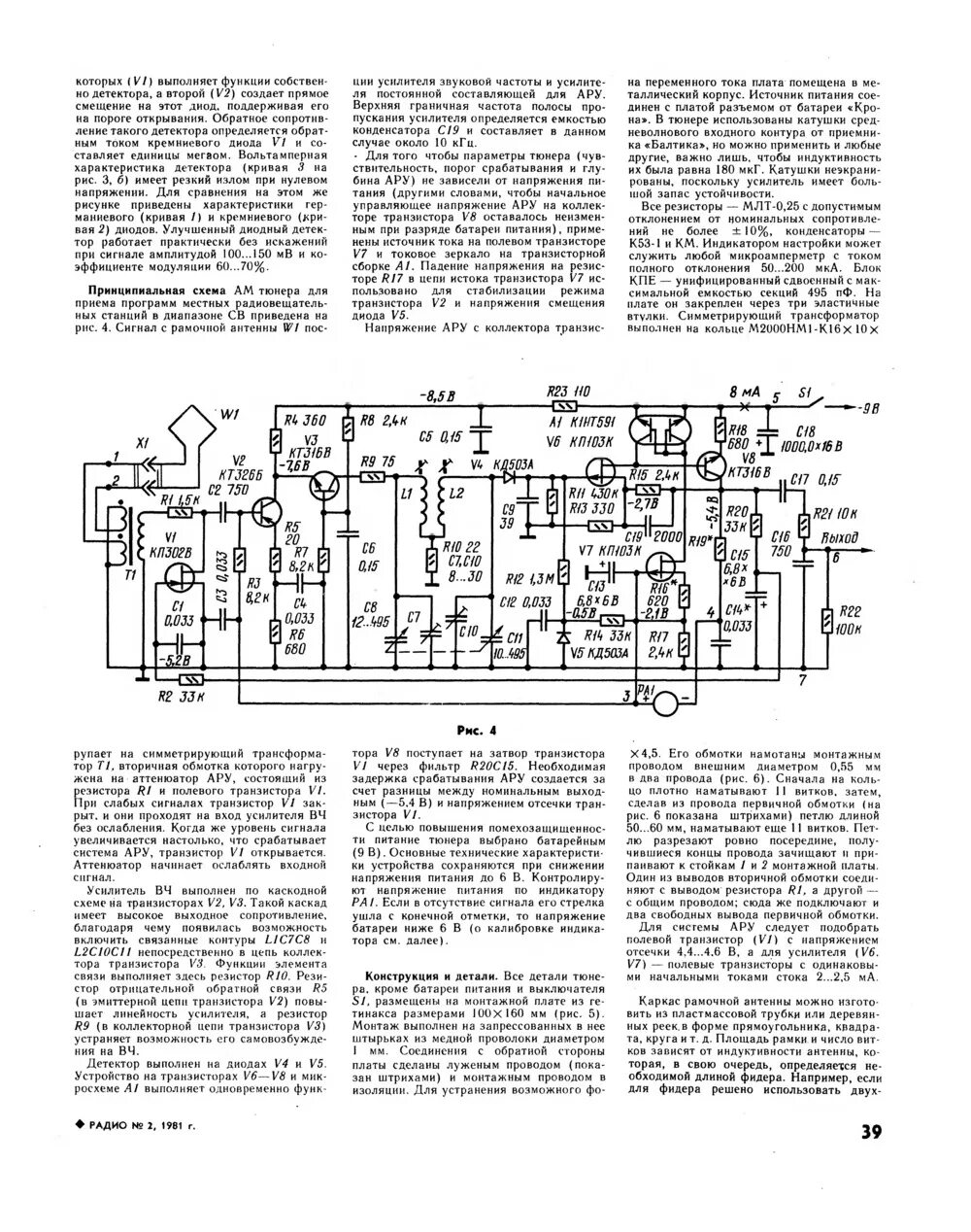 Радио номер 2. Радио журнал 1981. Журнал радио схемы. Журнал радио 1981 год. Качественный ам тюнер схема на транзисторах.