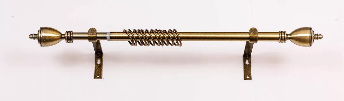 Карниз однорядный телескоп 160/300. Карниз для штор 300. Карниз металлический бесшум, 1-рядн ø25мм, антик витой 2,6м. 101. 689 160/300 с мет.