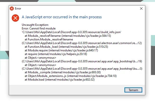 Ошибка JAVASCRIPT Error occurred in the main process. Ошибка дискорда JAVASCRIPT Error occurred. Ошибка дискорда a Fatal JAVASCRIPT Error occurred. Дискорд JAVASCRIPT Error. Script error что делать