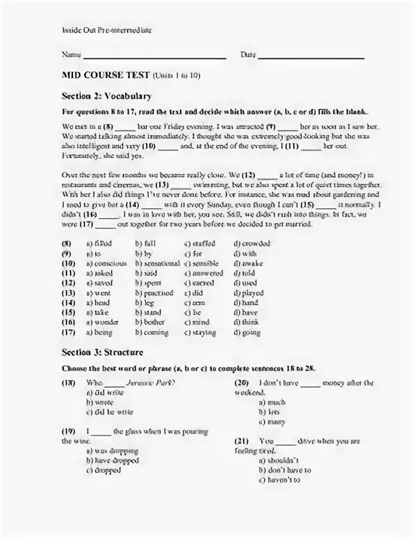 Inside out upper intermediate. New inside out upper intermediate. unit 1 test new inside out upper intermediate. new inside out upper intermediate tests. new inside out upper intermediate review a test ответы.