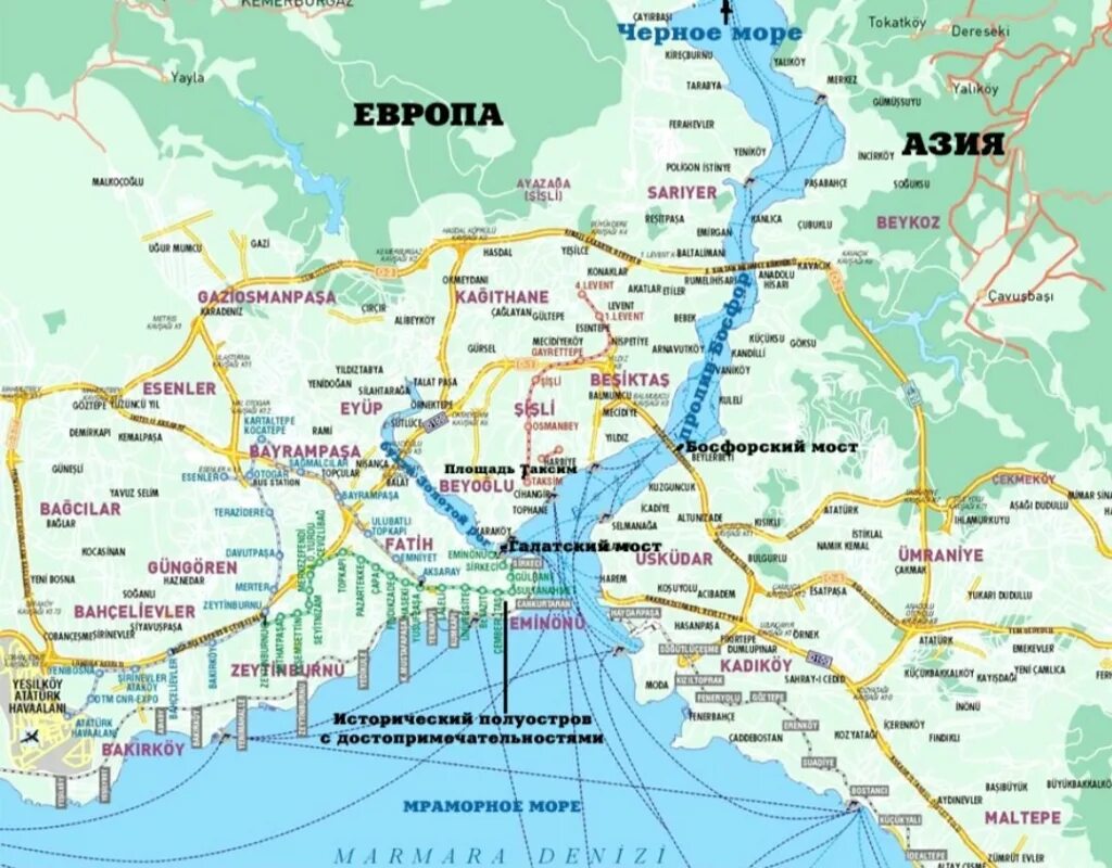 Карта стамбула. Районы Стамбула. Карта метро Стамбула. Карта Стамбула по районам. Метро Стамбула на карте города.