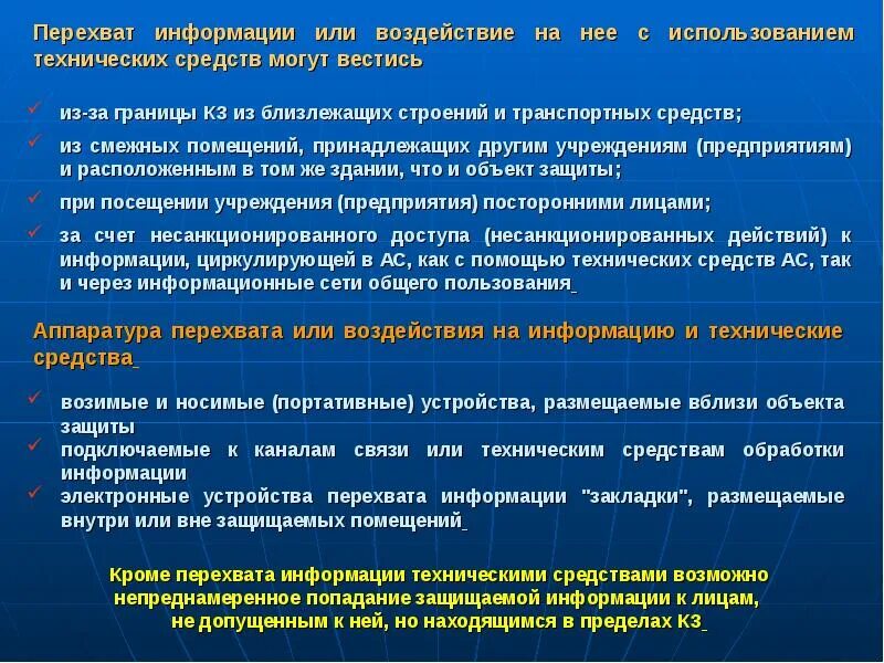 Способы перехвата информации. Технические средства перехвата информации. Пассивный перехват информации. Активный и пассивный перехват информации. Каналы перехвата информации