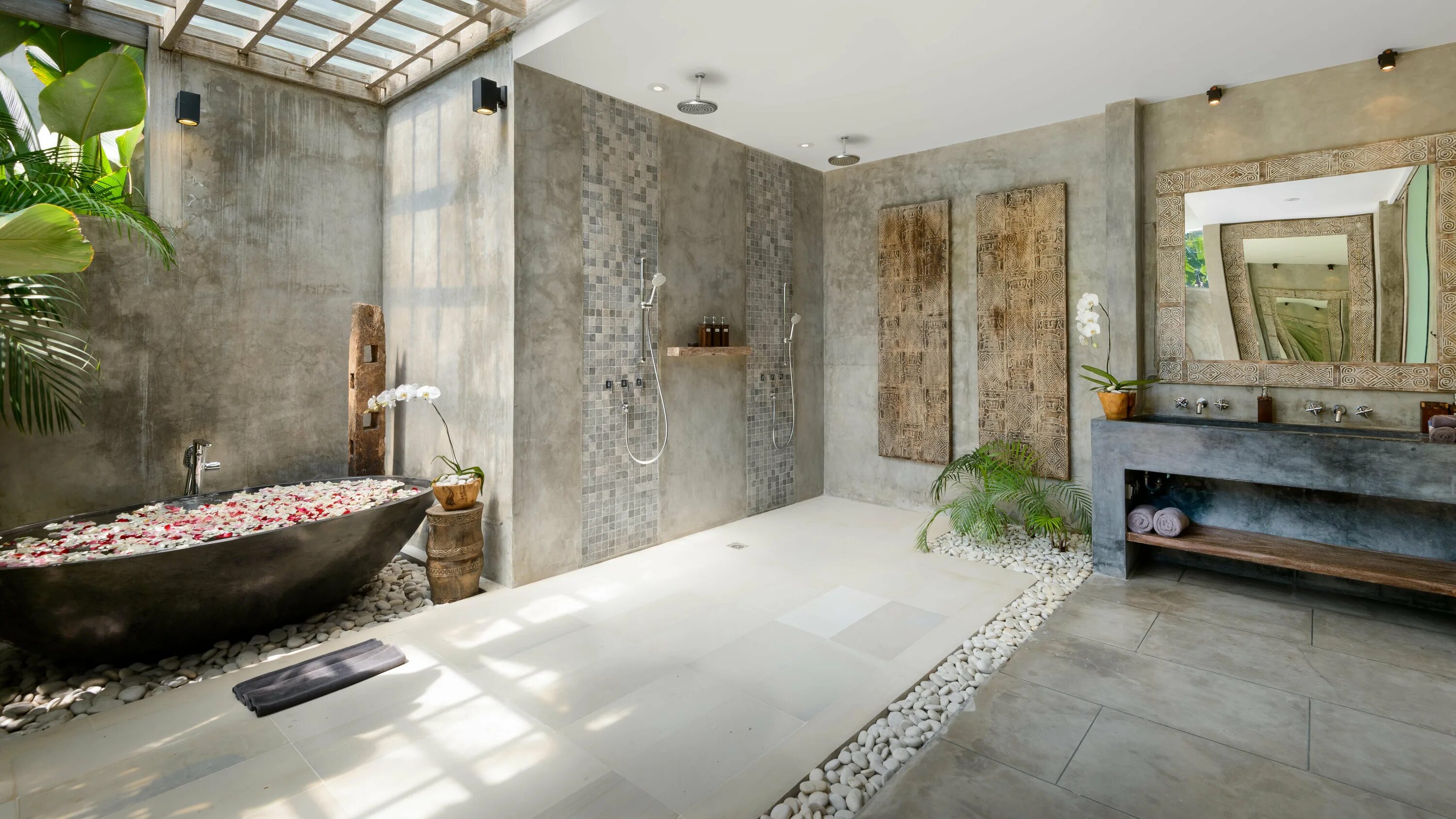 Ванная комната Балли в стиле Бали. Санузел в стиле Бали. Бали вилла ванная. Ванна на вилле.