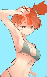 Anime 1258x2048 anime anime girls Pokémon Misty bikini blue bikini ecchi re...